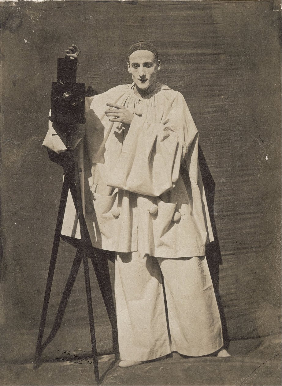 Pierrot photographe, joka tunnetaan myös nimellä Le Mime Deburau kameran kanssa. tekijältä Nadar