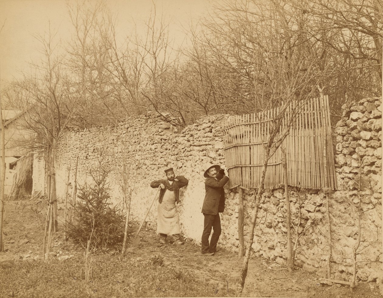 Ermitage de Sénart, puutarhuri ja Jules Belaube. tekijältä Nadar [Gaspard Félix Tournachon]