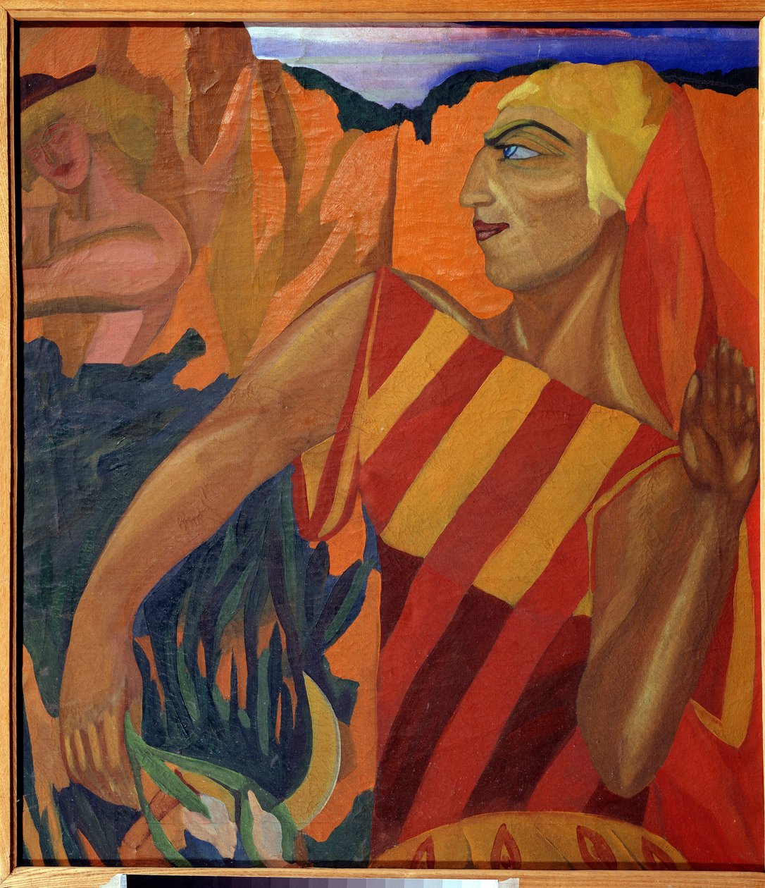 Medee - Pukusuunnittelu baletille The Golden Fleece (Medea. Pukusuunnittelu baletille The Golden Fleece) - Nadhezhda Vladimirovna Lermontovan (1885-1921) maalaus, öljy kankaalle tekijältä Nadezhda Vladimirovna Lermontova