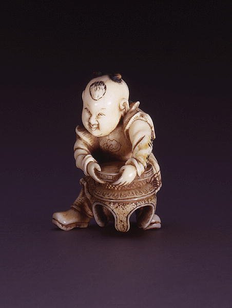 Netsuke ja päivä c Chin g Akarako, n. 1830 (Evory) tekijältä Nagahama Sokei
