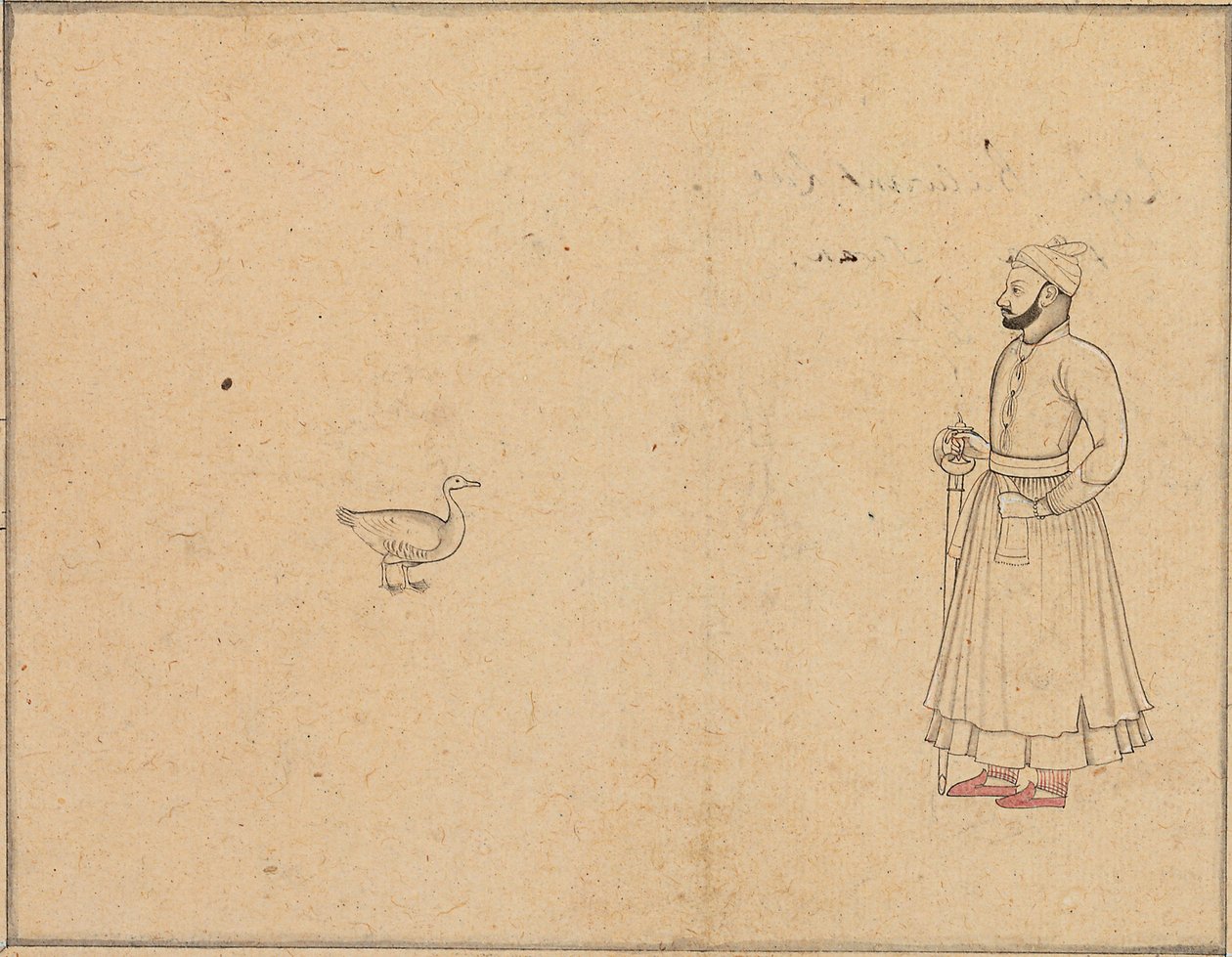 Raja Balwant Dev Singh ja joutsen, n. 1750-55 tekijältä Nainsukh