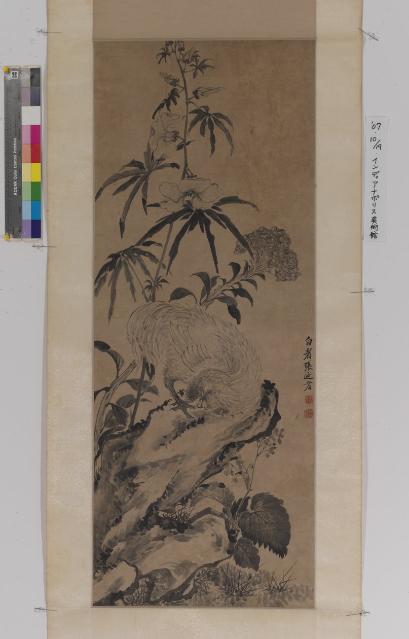 Rooster On Rock, Kukkien joukossa (muste paperille) tekijältä Naiqi Zhang