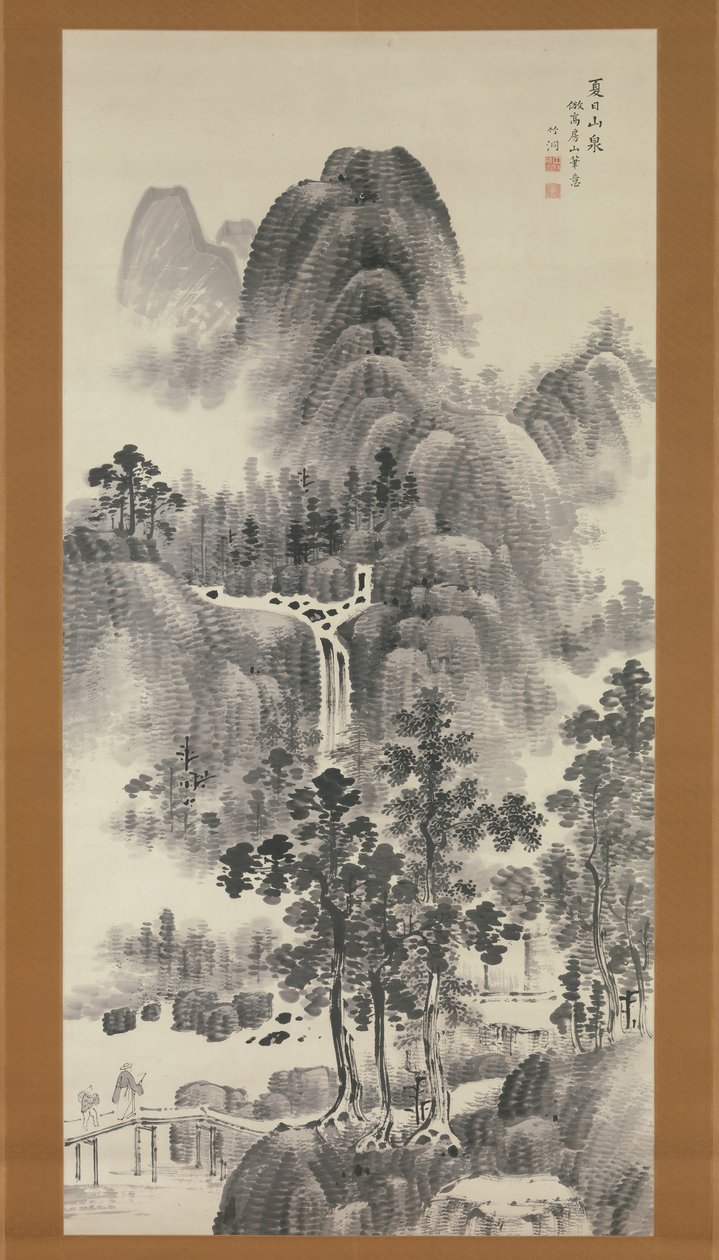 Mountain Stream kesäpäivänä, 1800-luku. tekijältä Nakabayashi Chikuto