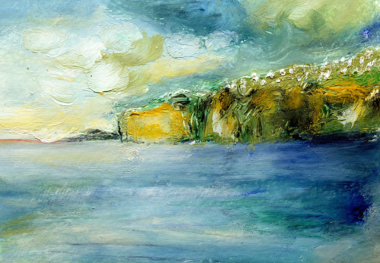 Postikortti Madeiralta, 2014, (öljy kortille) tekijältä Nancy Moniz Charalambous
