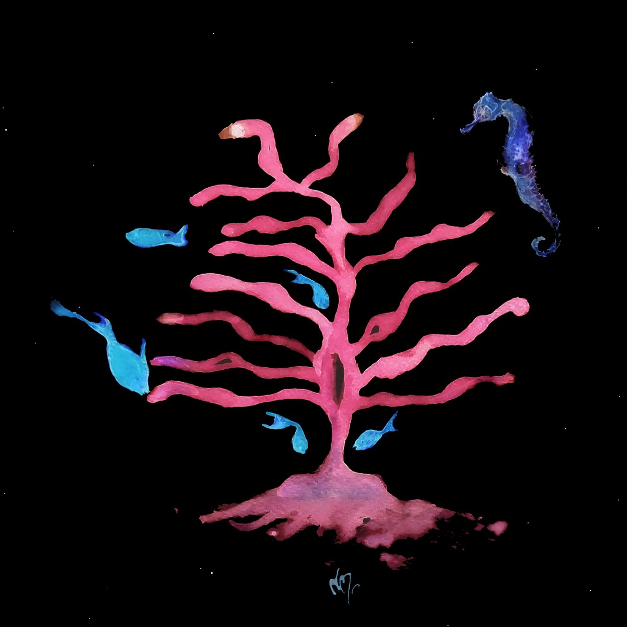 The Seahorse Tree, 2020 (sekoitettu media) tekijältä Nancy Moniz Charalambous