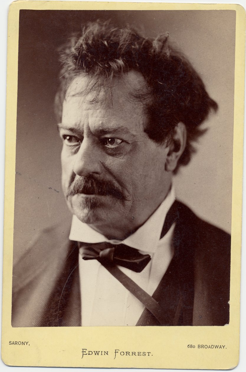 Edwin Forrest (1806-72), yhdysvaltalainen näyttelijä (albumiprintti) tekijältä Napoleon Sarony