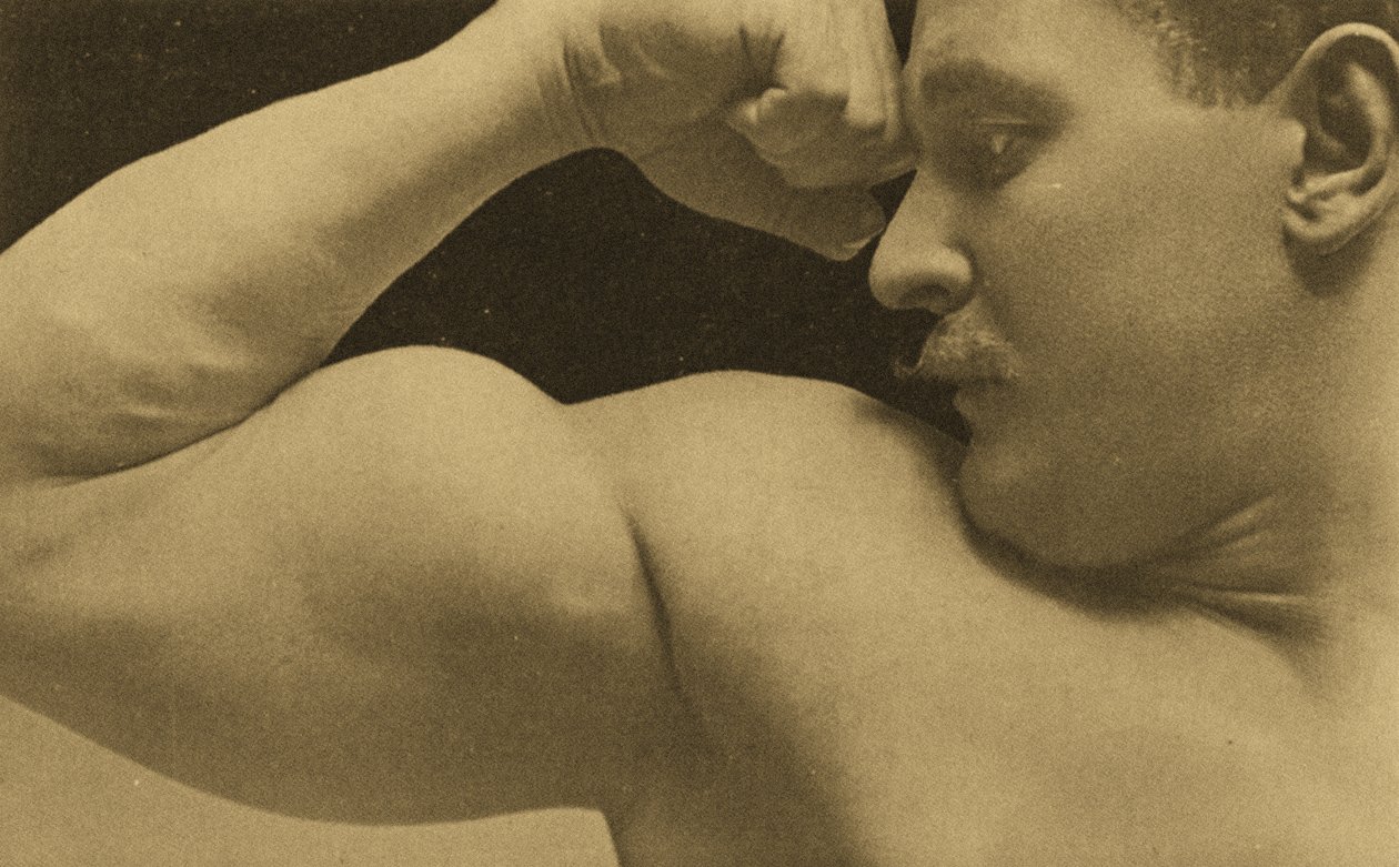 Eugen Sandow, klassisessa antiikin kreikkalais-roomalaisessa asennossa, n. 1894 tekijältä Napoleon Sarony