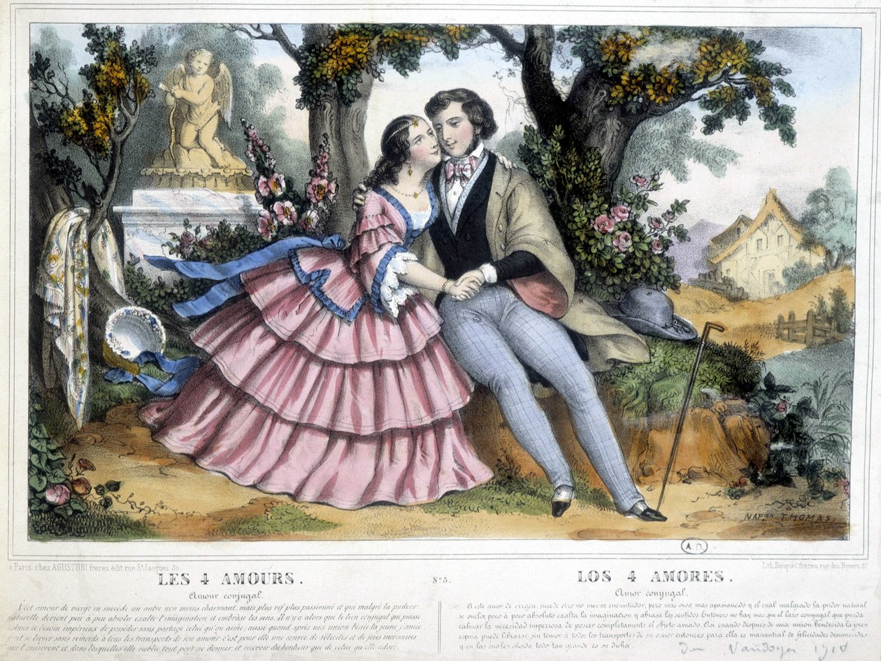 Pari rakastajaa: 4 rakkautta - kirjoittanut Thomas, c. 1852. tekijältä Napoleon (after) Thomas