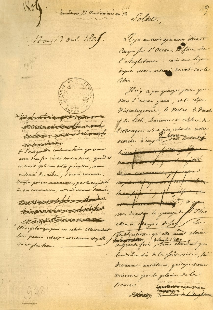 Julistus armeijalle, 13. lokakuuta 1805, 1921. tekijältä Napoleon Bonaparte I