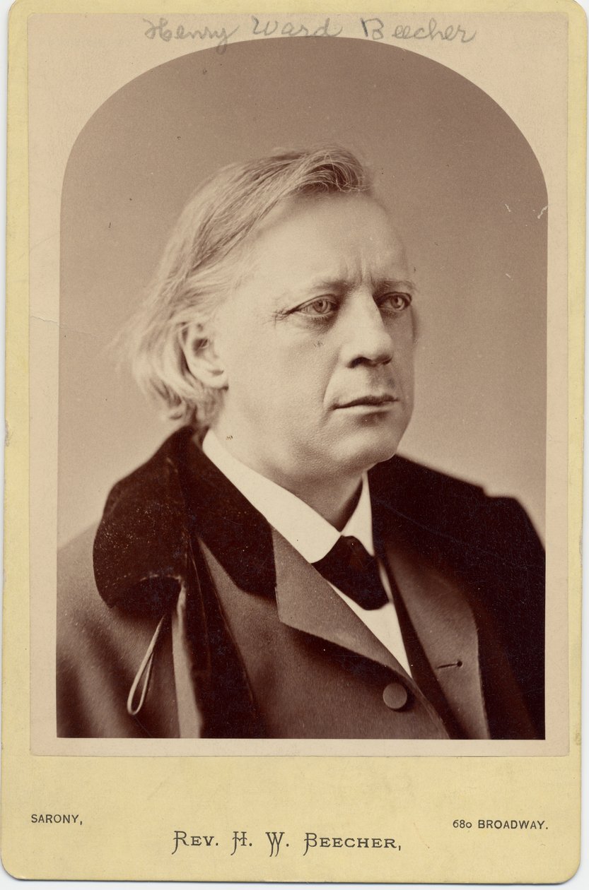 Henry Ward Beecher (1818-87), amerikkalainen pappi, sosiaalinen uudistaja (albumikuva) tekijältä Napoleon Sarony