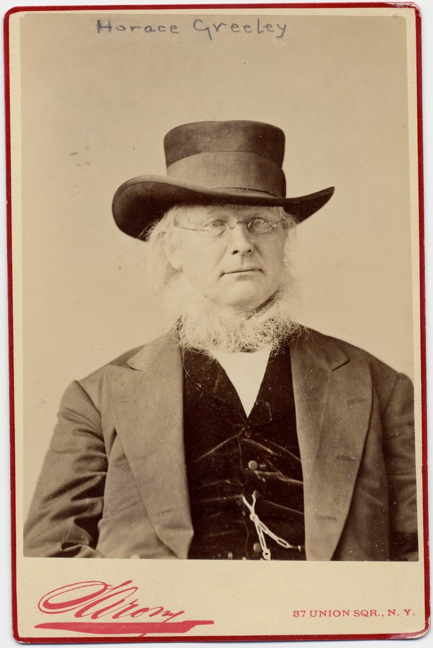Horace Greeley (1811-72), yhdysvaltalainen poliitikko ja sanomalehtitoimittaja (albumikuva) tekijältä Napoleon Sarony