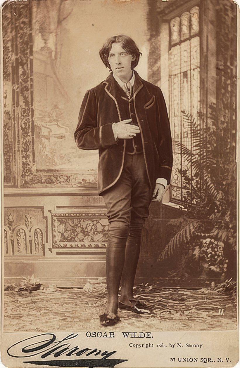 Oscar Wilden (1854-1900) muotokuva. 1882 tekijältä Napoleon Sarony