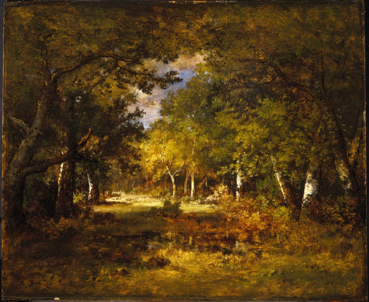 Metsäkohtaus, n. 1844-60 tekijältä Narcisse Virgile Diaz de la Peña