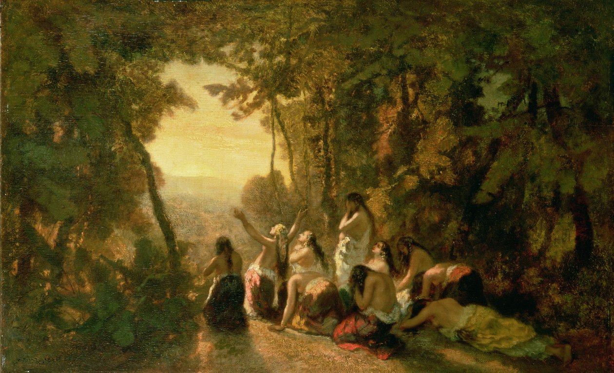 Jeftan tyttären itku, 1846 tekijältä Narcisse Virgile Diaz de la Peña