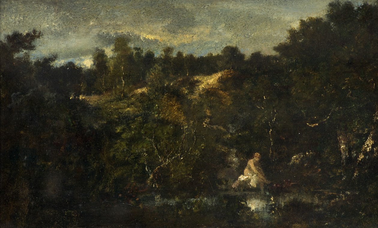 The Bather, n. 1840-60 tekijältä Narcisse Virgile Diaz de la Peña