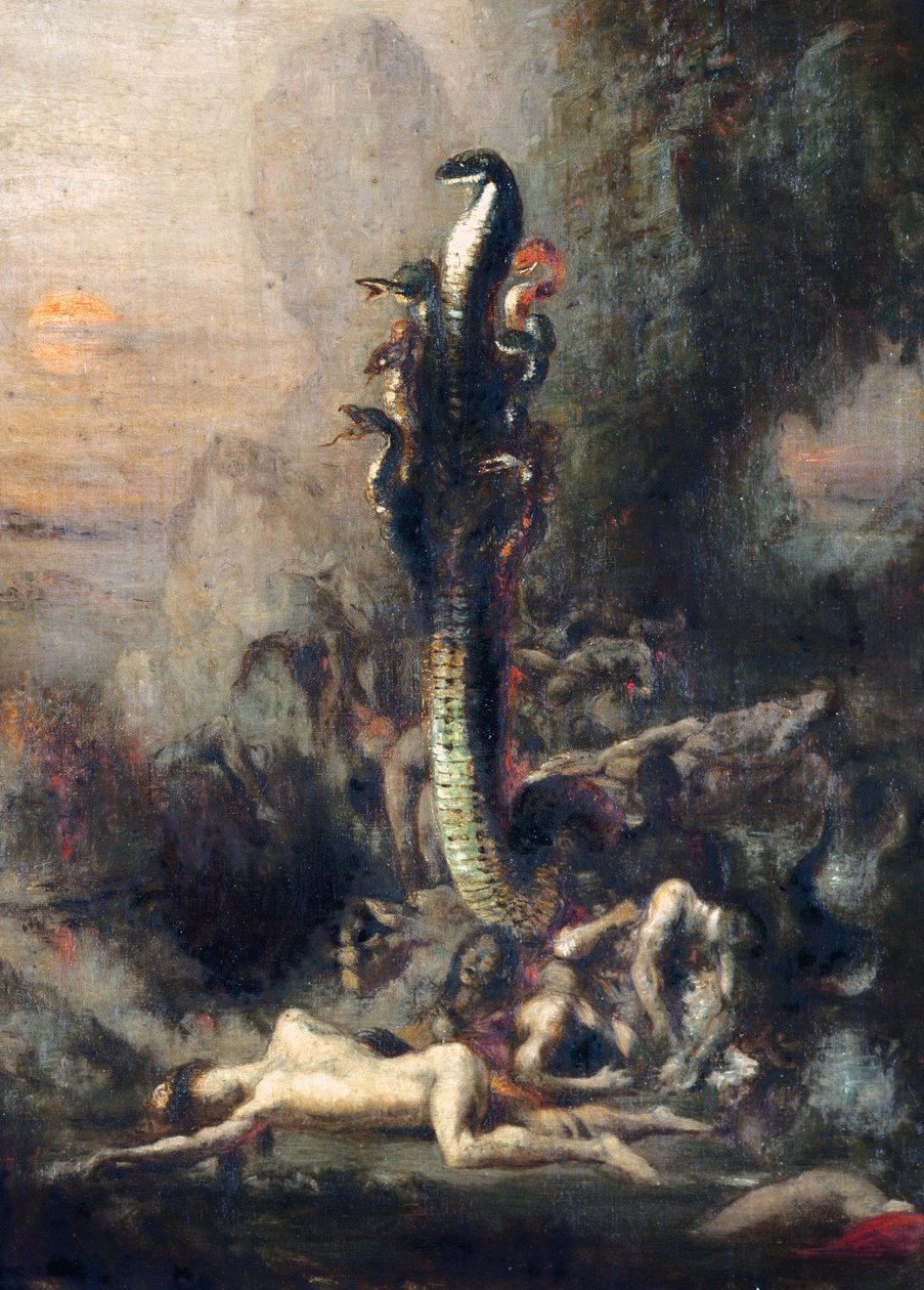 Hercules ja Lernaean Hydra, Gustave Moreaun mukaan, n. 1876 (yksityiskohta 226576) tekijältä Narcisse Berchere