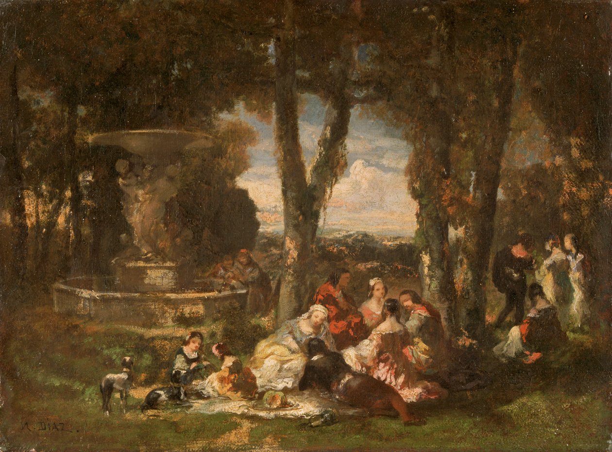 "Fete Champetre", 1800-luku tekijältä Narcisse Virgile Diaz de la Peña