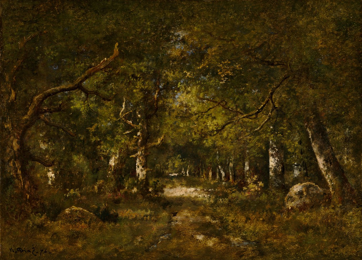 Metsäkohtaus, 1874. tekijältä Narcisse Virgile Diaz de la Peña
