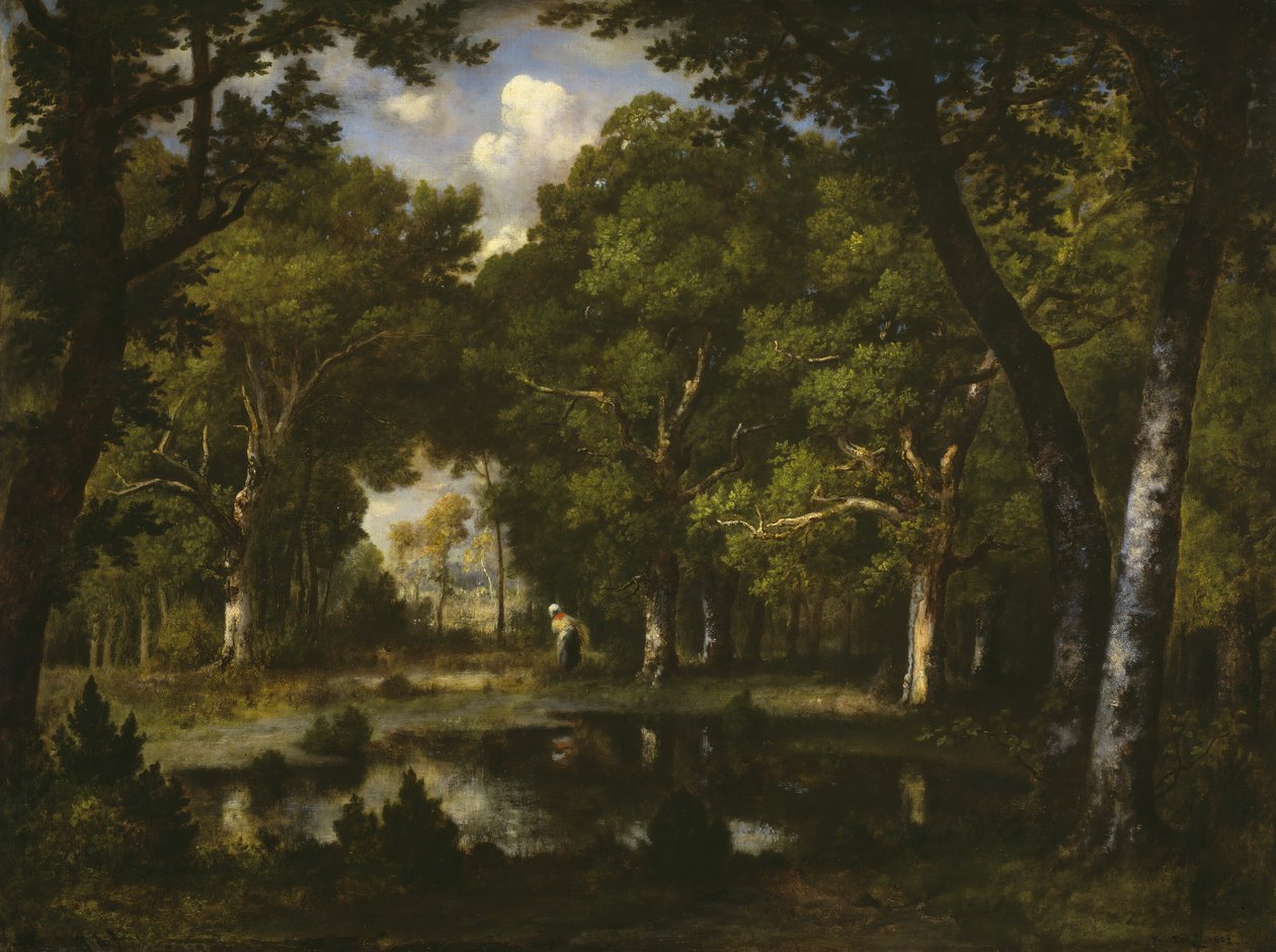 Pond in the Woods, 1862. tekijältä Narcisse Virgile Diaz de la Peña