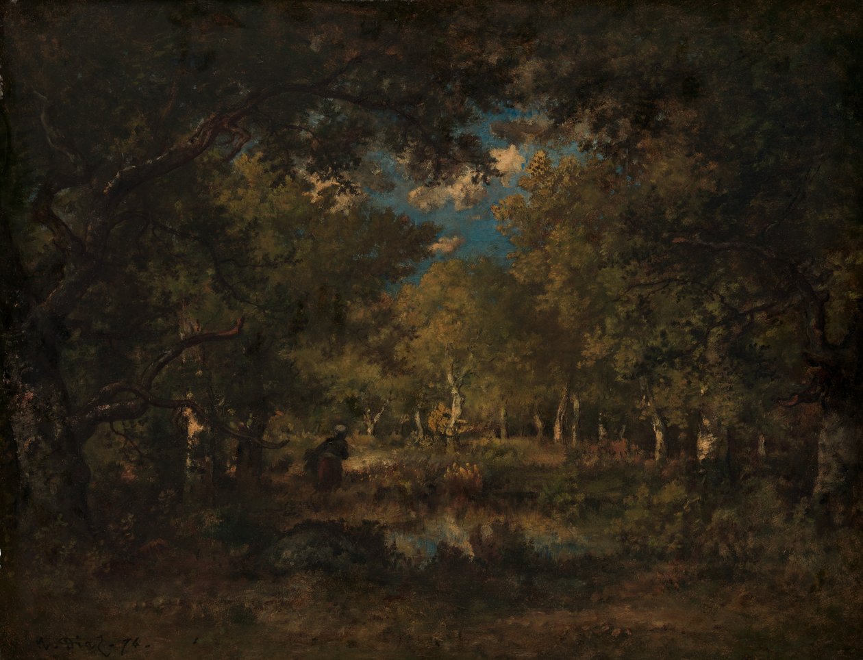 Fontainebleaun metsä, 1874. tekijältä Narcisse Virgile Diaz de la Peña