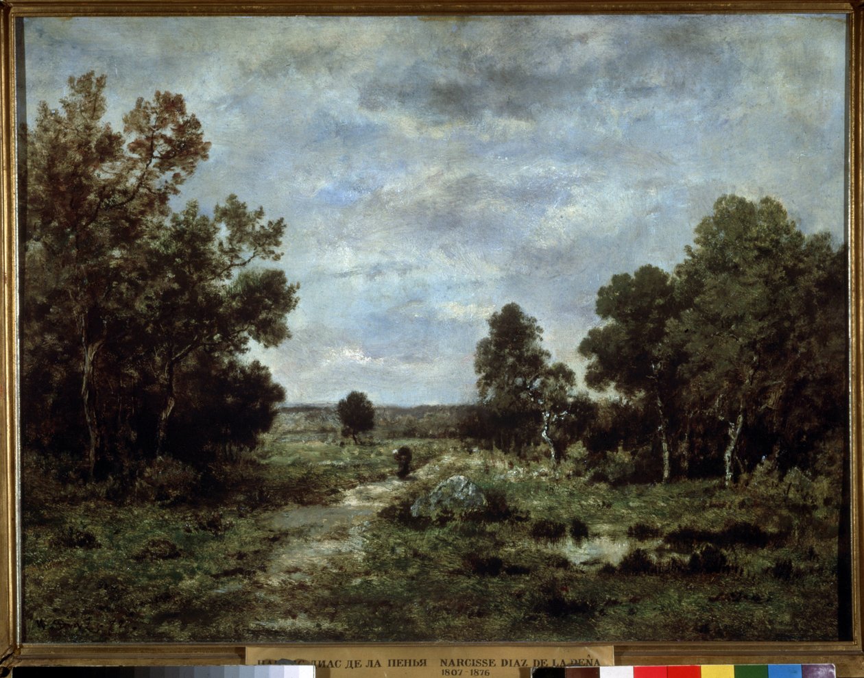 ""Fontainebleaun syysmaisema"" (Fontainebleaun syksy) Narcisse Virgilio Diaz de la Penan (1807-1876) maalaus 1872 Pushkin-museo, Moskova tekijältä Narcisse Virgile Diaz de la Peña