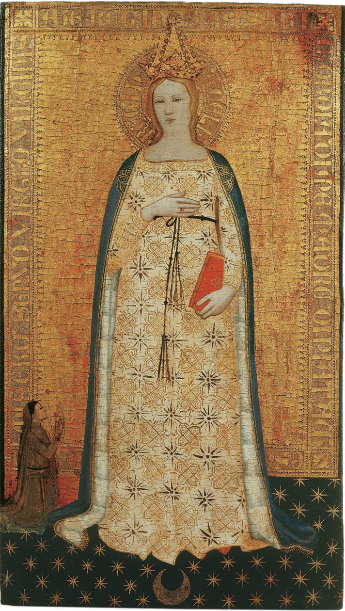 Vierge parturiente, Virgo paritura - Madonna del Parto (Synnytyksen Madonna) - Nardo di Cione (aktiivinen noin 1346-1365). Tempera paneelissa tekijältä Nardo di Cione Orcagna