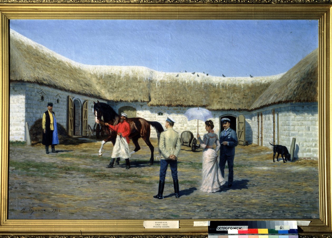 Hevoskasvattaja. Narkis Nikolaevich Buninin (1856-1912) maalaus. Öljy kankaalle, 80 x 125 cm tekijältä Narkis Nikolaevich Bunin