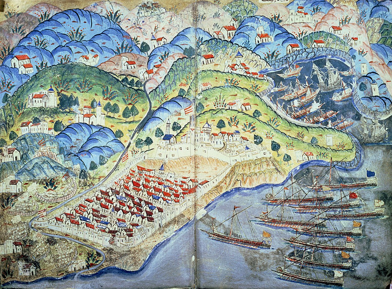 TSM H.1608 Näkymä Nizzasta, "Suleymannamesta" (Suleymanin elämä) 1545 tekijältä Nasuh Al Silahi