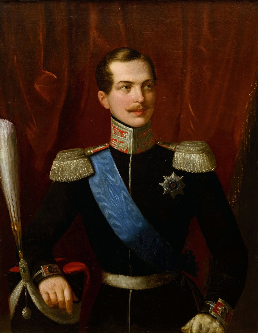 Aleksanteri II (Venäjän keisari) - Kruununprinssi Aleksanteri Nikolajevitšin (1818-1881) muotokuva Schiavoni, Natale (1777-1858). öljy kankaalle tekijältä Natale Schiavoni