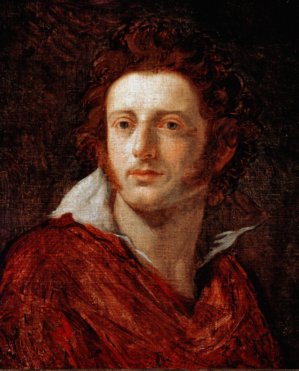 Italian runoilijan ja näytelmäkirjailijan Ugo Foscolon (1778-1827) muotokuva Natale Schiavoni (1777-1858) 1800-luvun Firenze, Galleria d