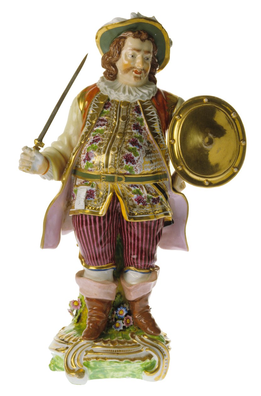 Englannin 1700-luvun posliininen keraaminen näyttelijä David Garrickin hahmo. tekijältä Nathan Benn