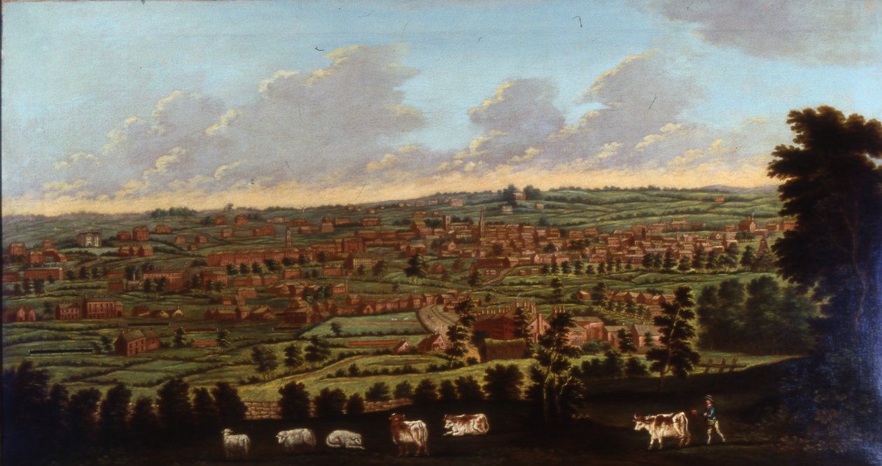 Halifax, Yorkshire, n. 1798-1800 (öljy kankaalle) tekijältä Nathan Theodore Fielding