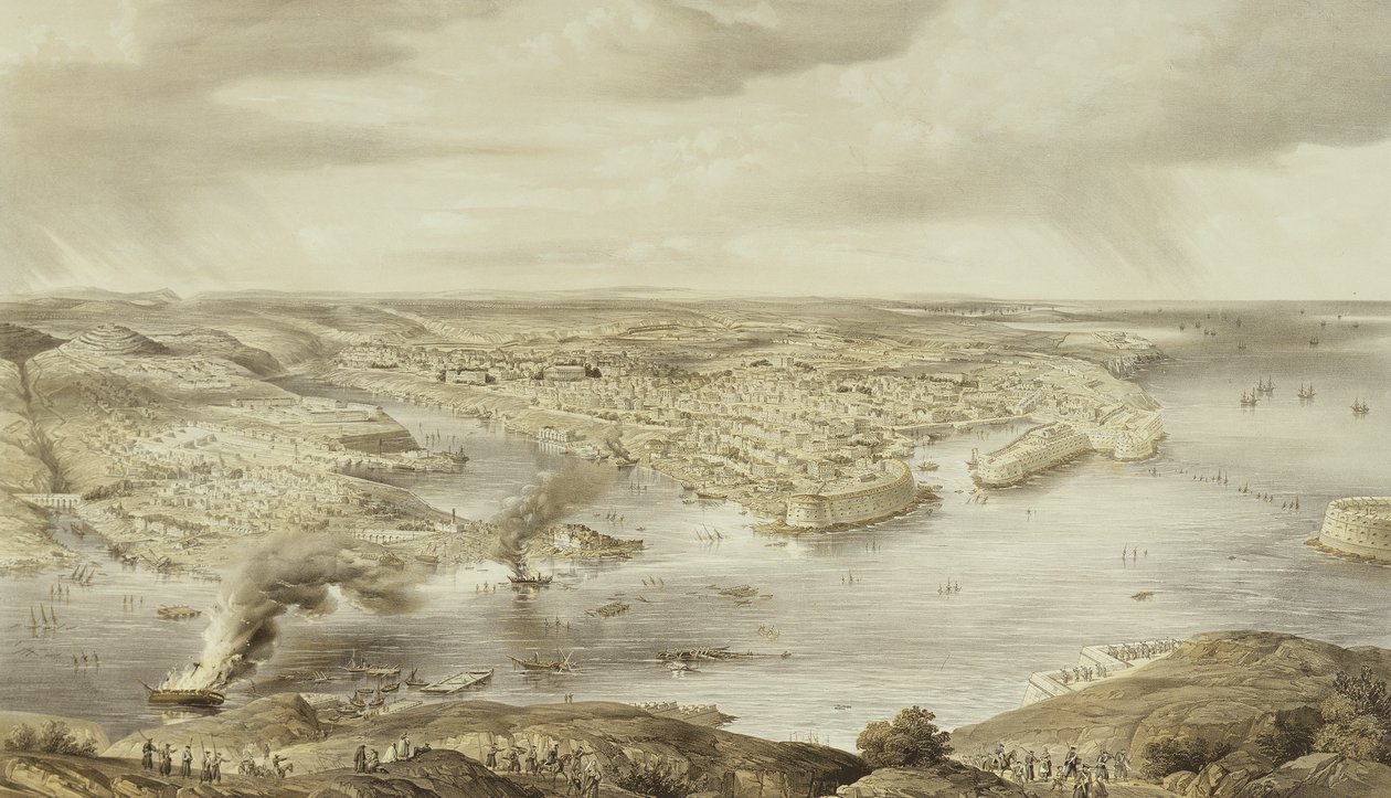 The Blood Stained Ruins of Sebastopol, 10. syyskuuta 1855, kaiverrus Day und Son, julkaistu 1857 tekijältä Nathaniel Whittock