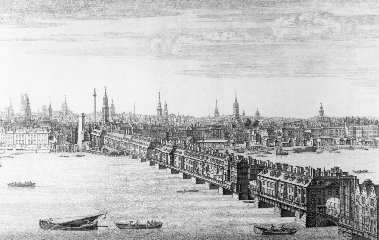 London Bridgen länsirintama, 1749 tekijältä Nathaniel and Samuel Buck