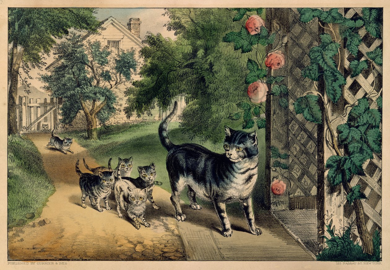 Pussyn paluu, 1874-78, 1874-78. Tekijät: Nathaniel Currier, James Merritt Ives, Currier ja Ives. tekijältä Currier and Ives