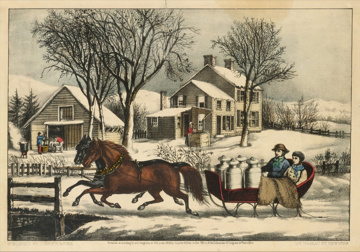 Winter Morning in the Country, 1873., 1873. Tekijät: Nathaniel Currier, James Merritt Ives, Currier ja Ives. tekijältä Currier and Ives