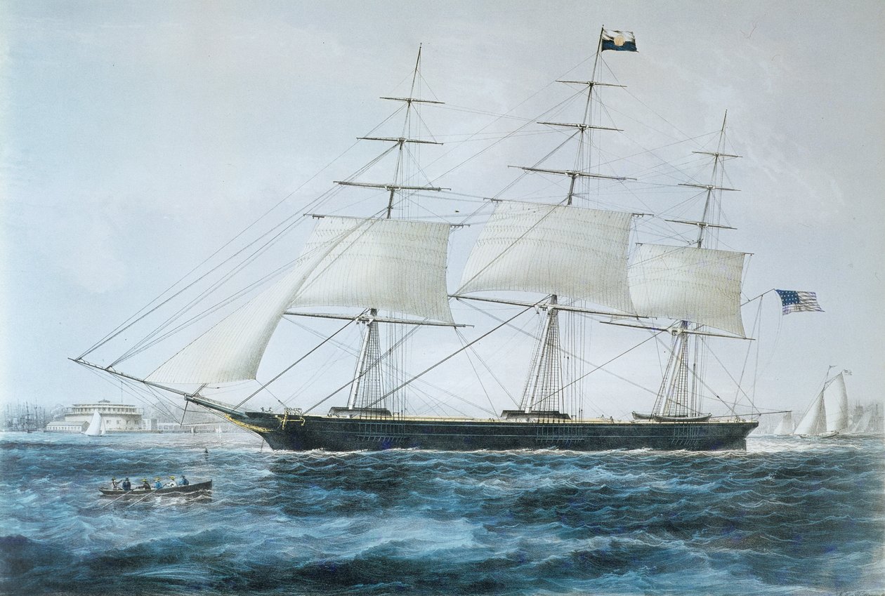 American Clipper Ship "Nightingale" New Yorkissa tekijältä Nathaniel Currier