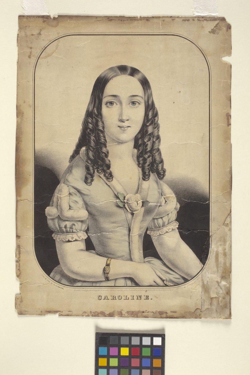 Caroline (käsinvärjätty litografia) tekijältä Nathaniel Currier