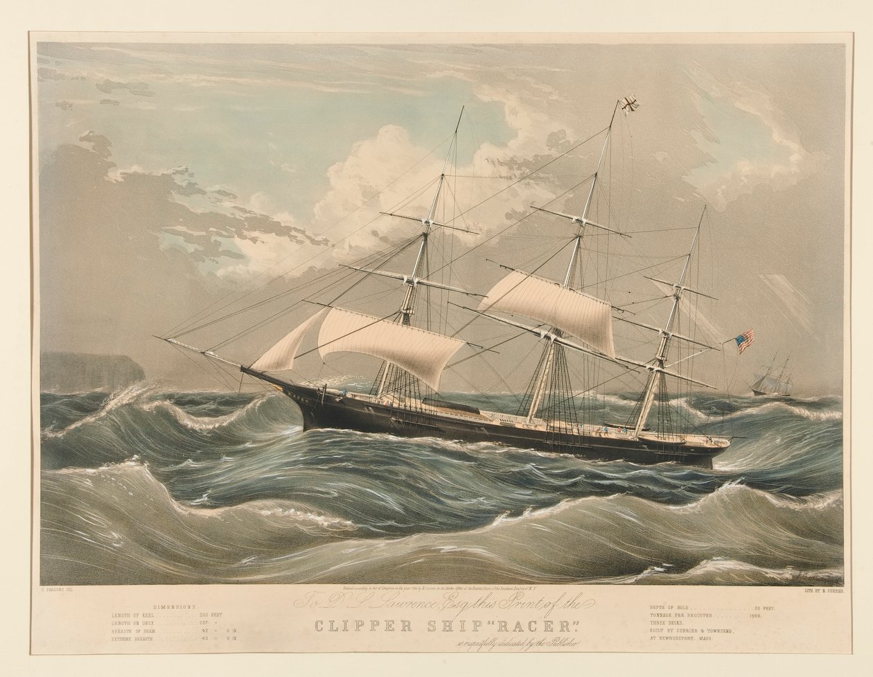 Clipper laiva tekijältä Nathaniel Currier