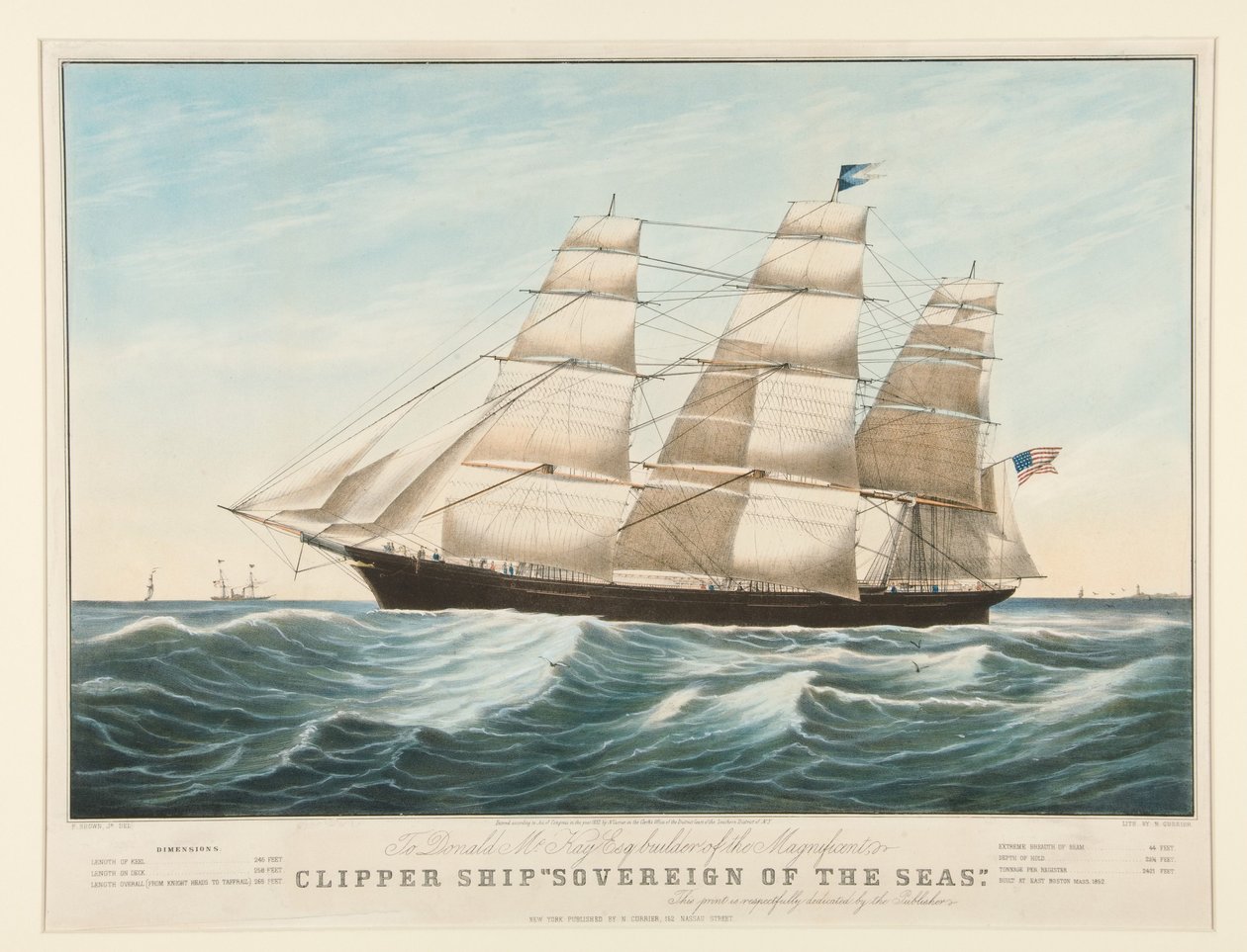 Klipperi ”Sovereign of the Seas” tekijältä Nathaniel Currier