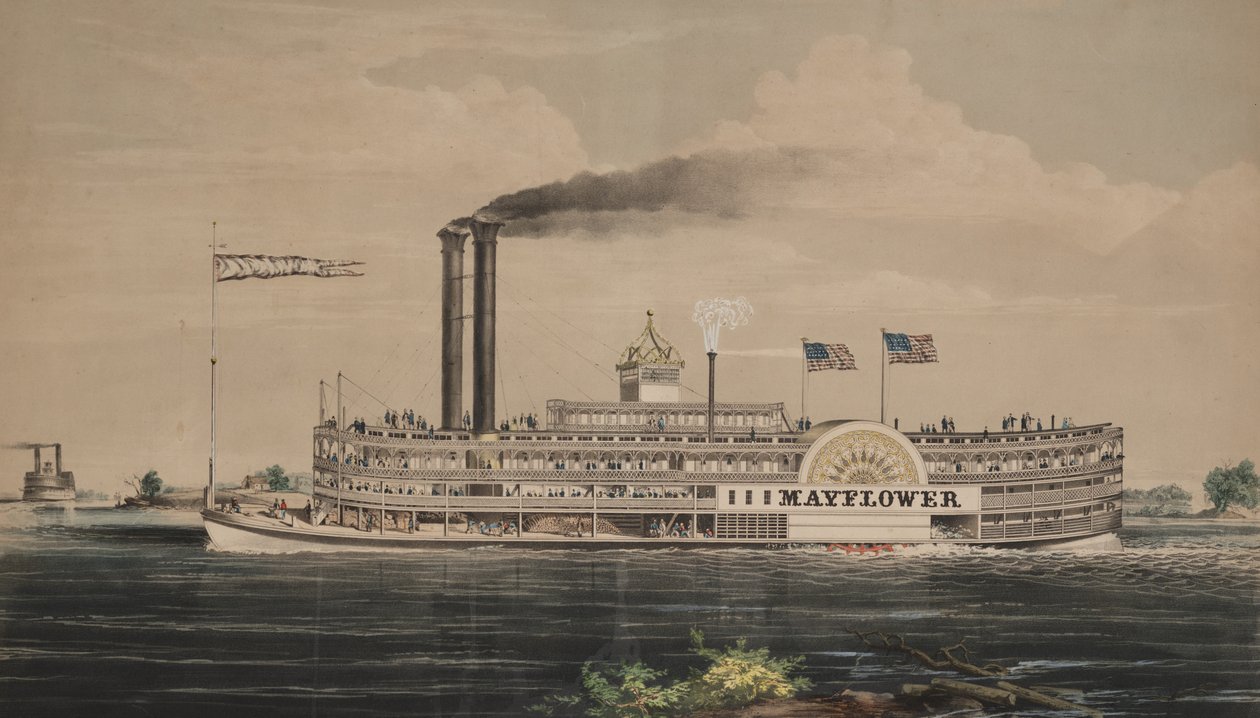 Korkeapaineinen höyrylaiva Mayflower tekijältä Nathaniel Currier