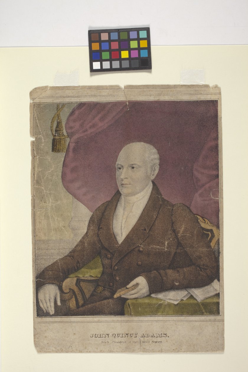 John Quincy Adams (käsinvärjätty litografia) tekijältä Nathaniel Currier