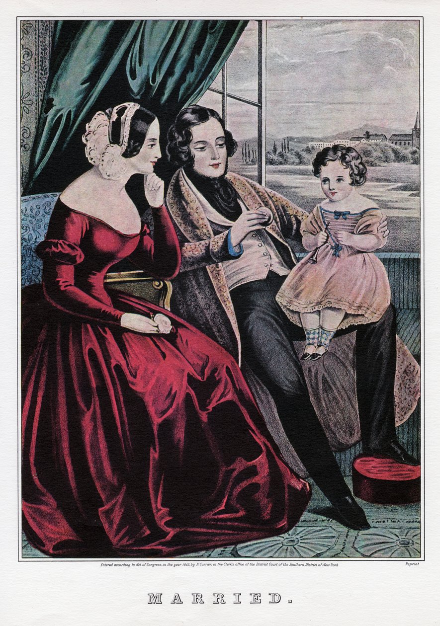 Naimisissa, 1845. tekijältä Nathaniel Currier