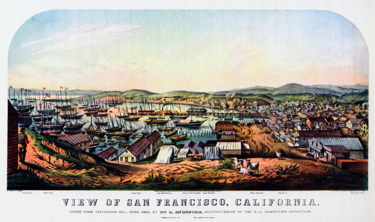 San Francisco, Kalifornia, 1850 1937. tekijältä Nathaniel Currier