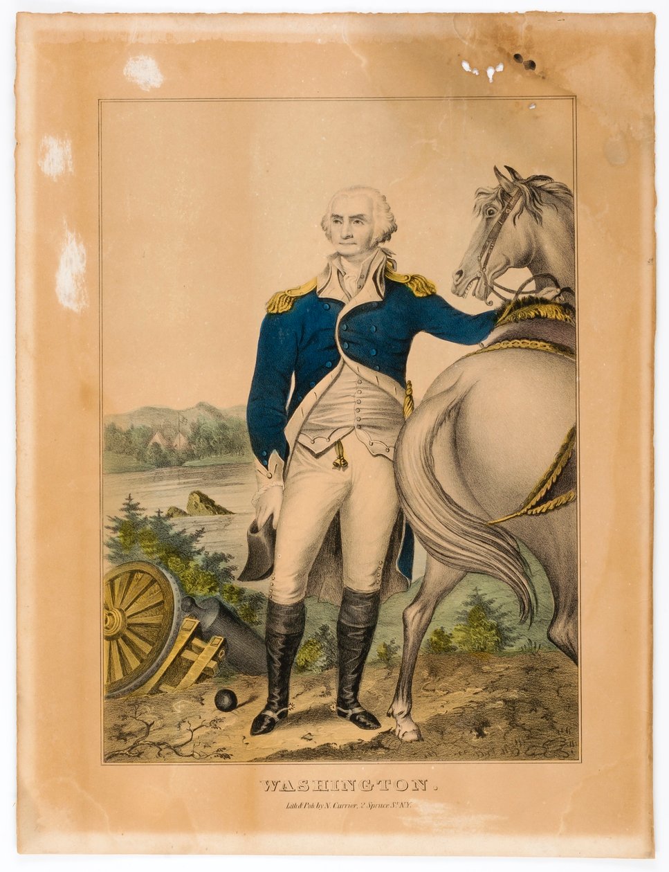 Washington (seisoo hevosensa luona) tekijältä Nathaniel Currier