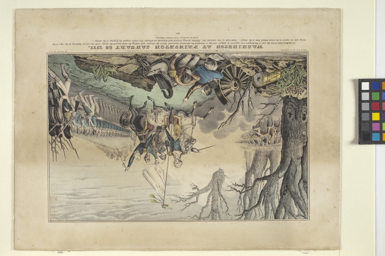 Washington Princetonissa 30. tammikuuta 1777 (käsinvärinen litografia) tekijältä Nathaniel Currier