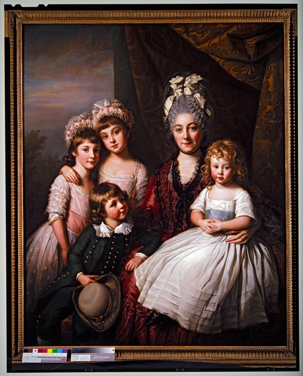 Lady Cooper lastensa ympäröimänä, päiväämätön (kankaalle) tekijältä Nathaniel Dance