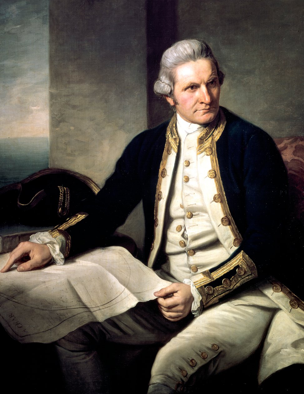 James Cook, englantilainen tutkimusmatkailija, navigaattori ja hydrografi, 1775-1776 tekijältä Nathaniel Dance Holland