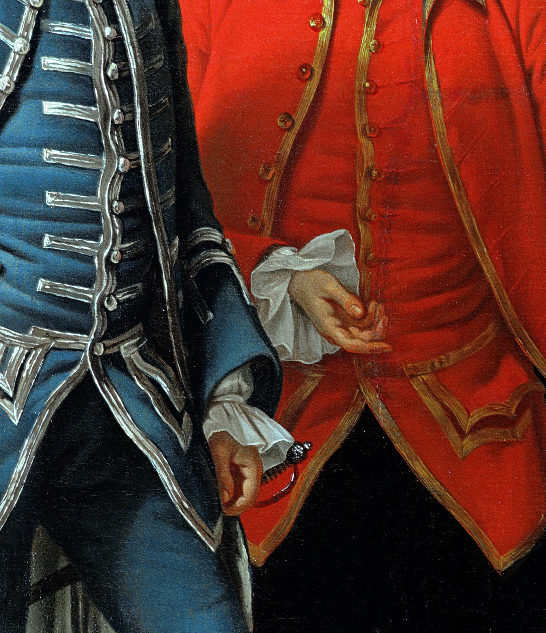 James Grant of Grant, John Mytton, kunnialliset Thomas Robinson ja Thomas Wynne, n. 1760 yksityiskohta 162478 öljy kankaalle tekijältä Nathaniel Dance Holland