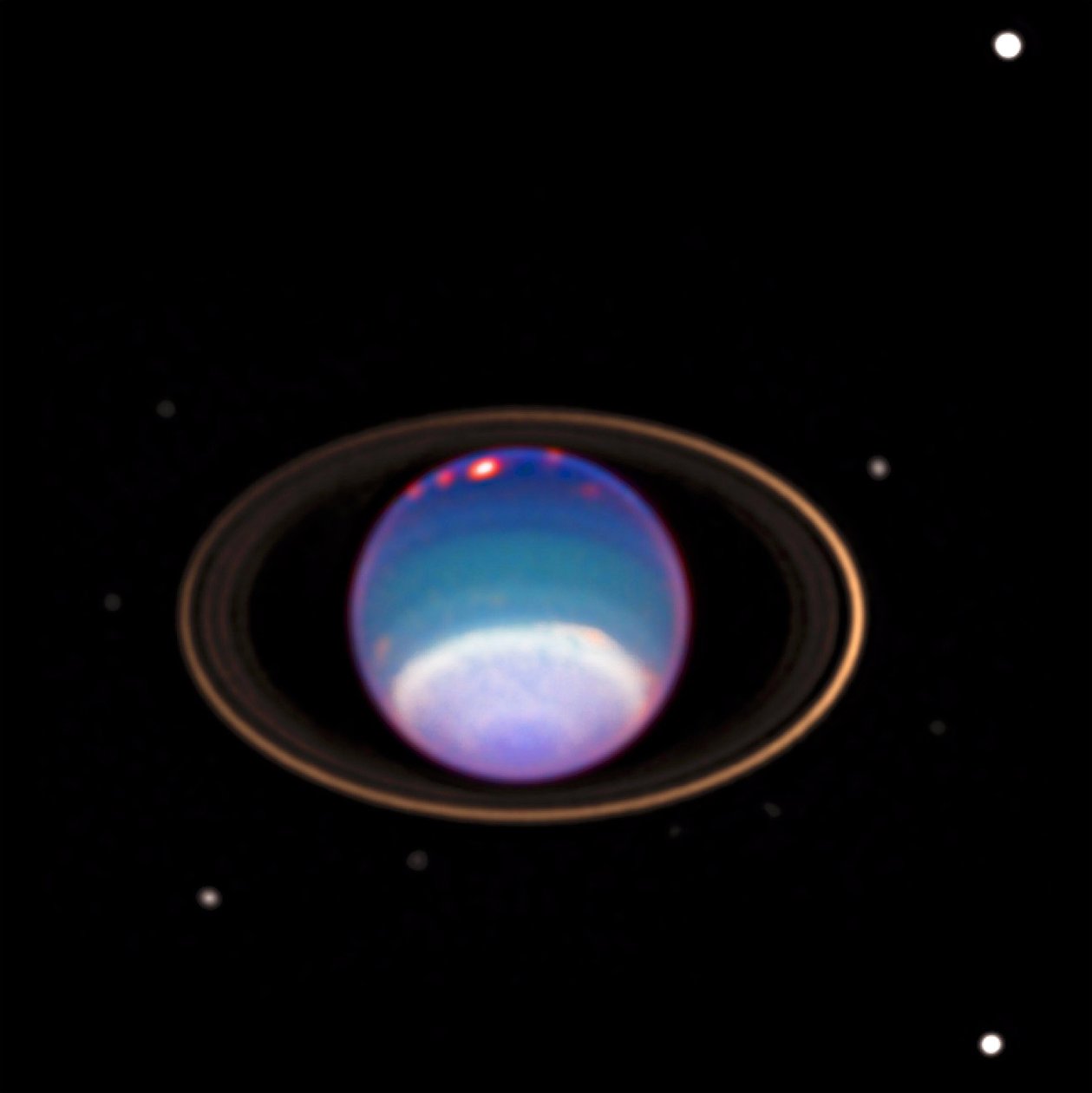 Hubble-teleskoopin avulla saatu kuva Uranuksesta. Ensimmäinen nykyaikana löydetty planeetta, jonka havaitsi ensimmäisenä William Herschel vuonna 1781. Kiitokset NASAlle. Tiede Tähtitiede Planeetta-avaruus tekijältä National Aeronautics and Space Administration National Aeronautics and Space Administration